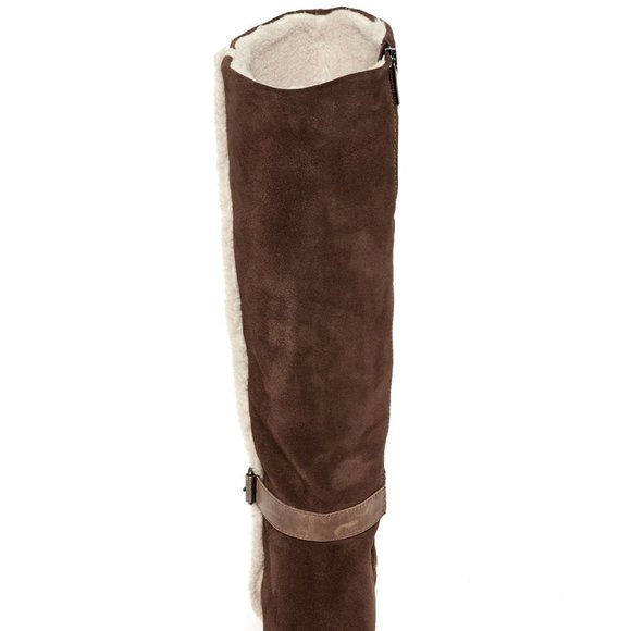 Aquatalia Italy New Tall Weatherproof Wedge Boot NIB Suede Leather Women's πHP - Picture 8 of 16